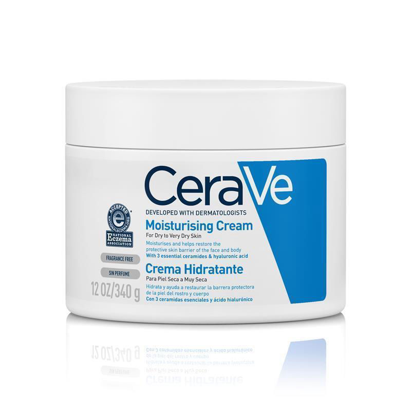 CeraVe Moisturizing Cream | Body and Face Moisturizer for Dry Skin | Body Cream with Hyaluronic Acid and Ceramides | Normal | Fragrance Free